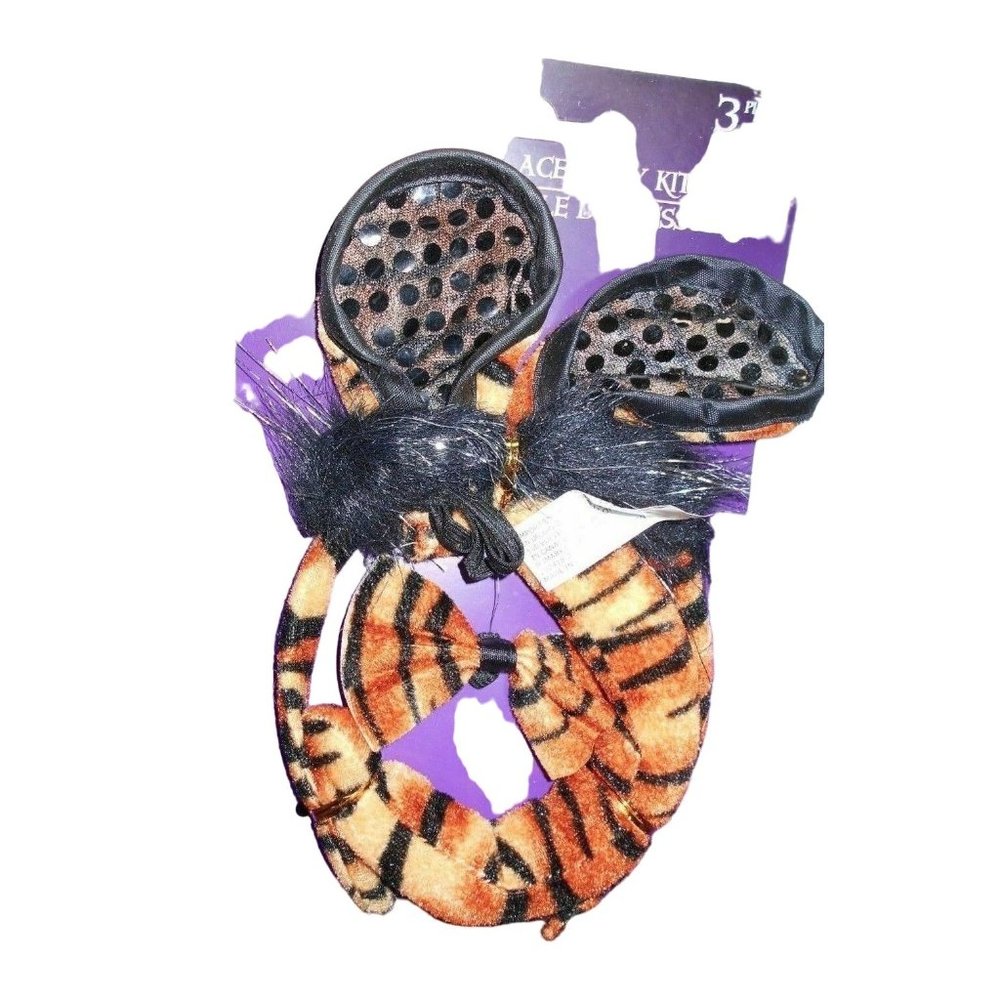 New Accessory Kit 3 Pc Tiger Cub Ears Tail Bow Dress Up Halloween